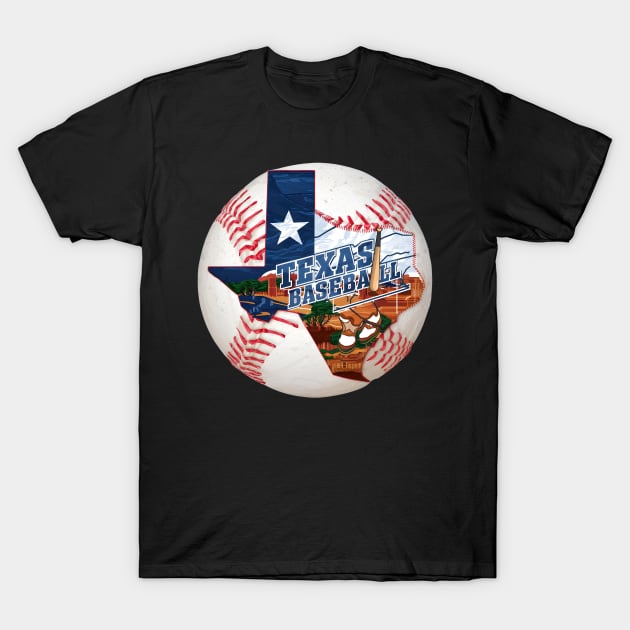 Texas Baseball T-Shirt by Inktopolis